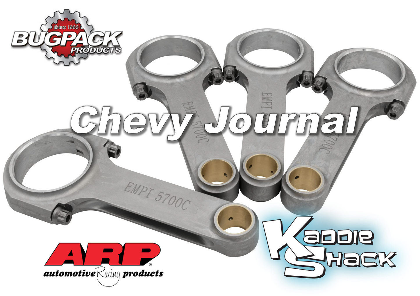 Bugpack Forged 4340 Chromoly H-Beam Rods, 5.7" Chevy Journal