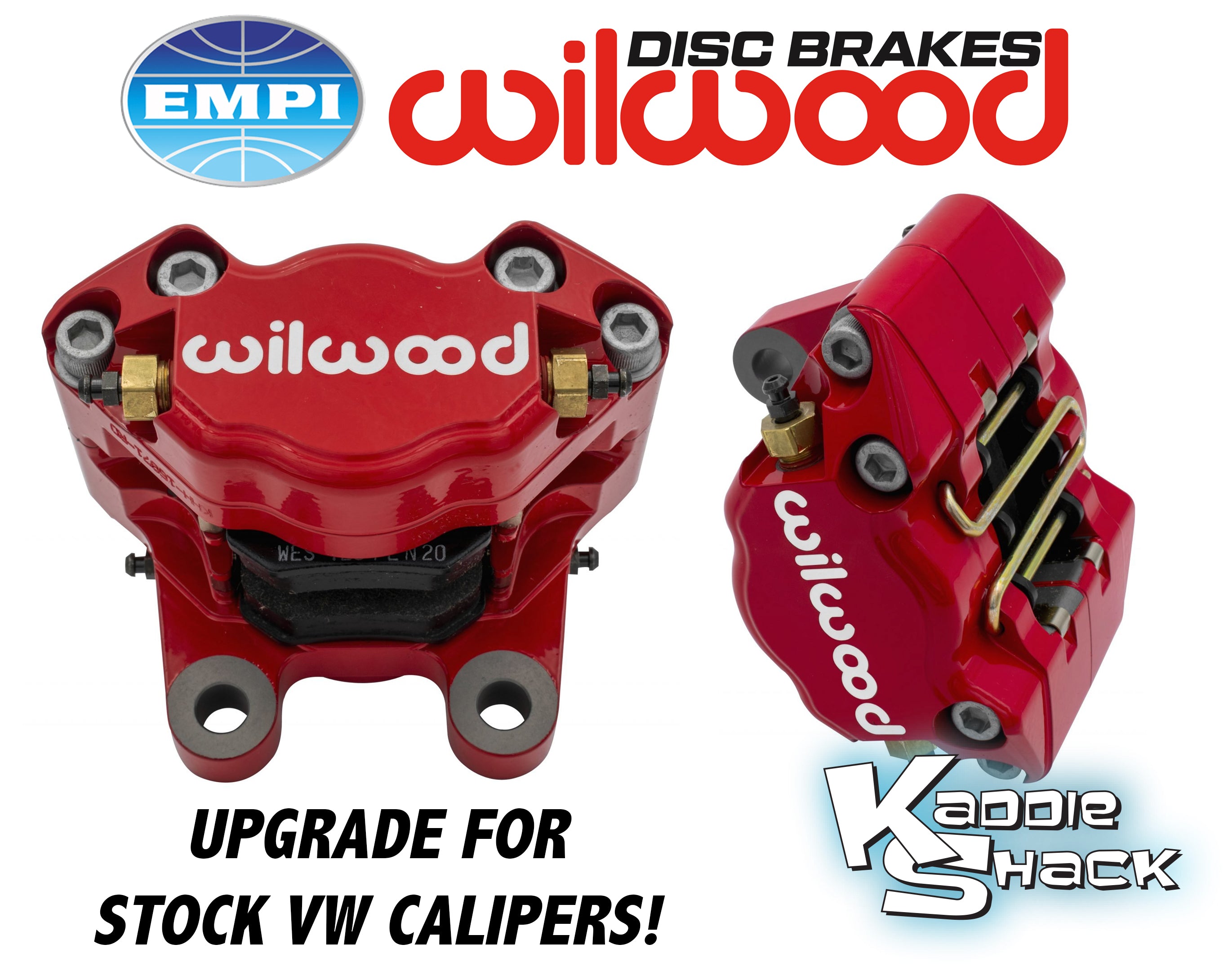 Wilwood Dual Piston Disc Brake Caliper VW Upgrade Kit Red Kaddie Shack