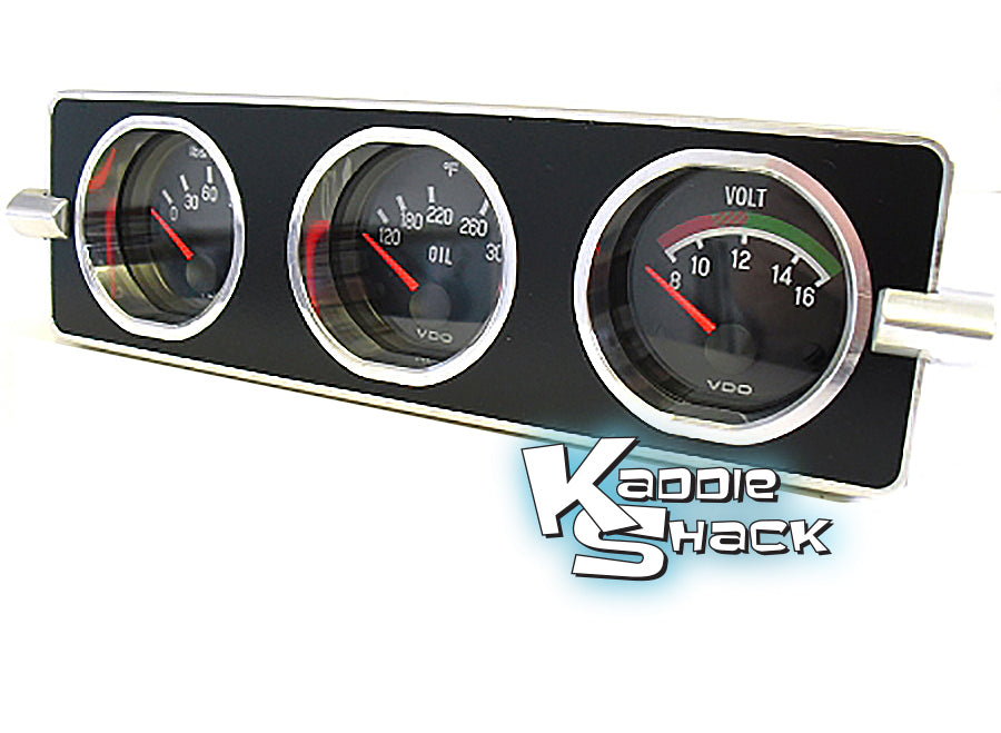 Dash Gauge Panel for 2-1/16" VDO Gauges, Fits '58 to '67 Bugs