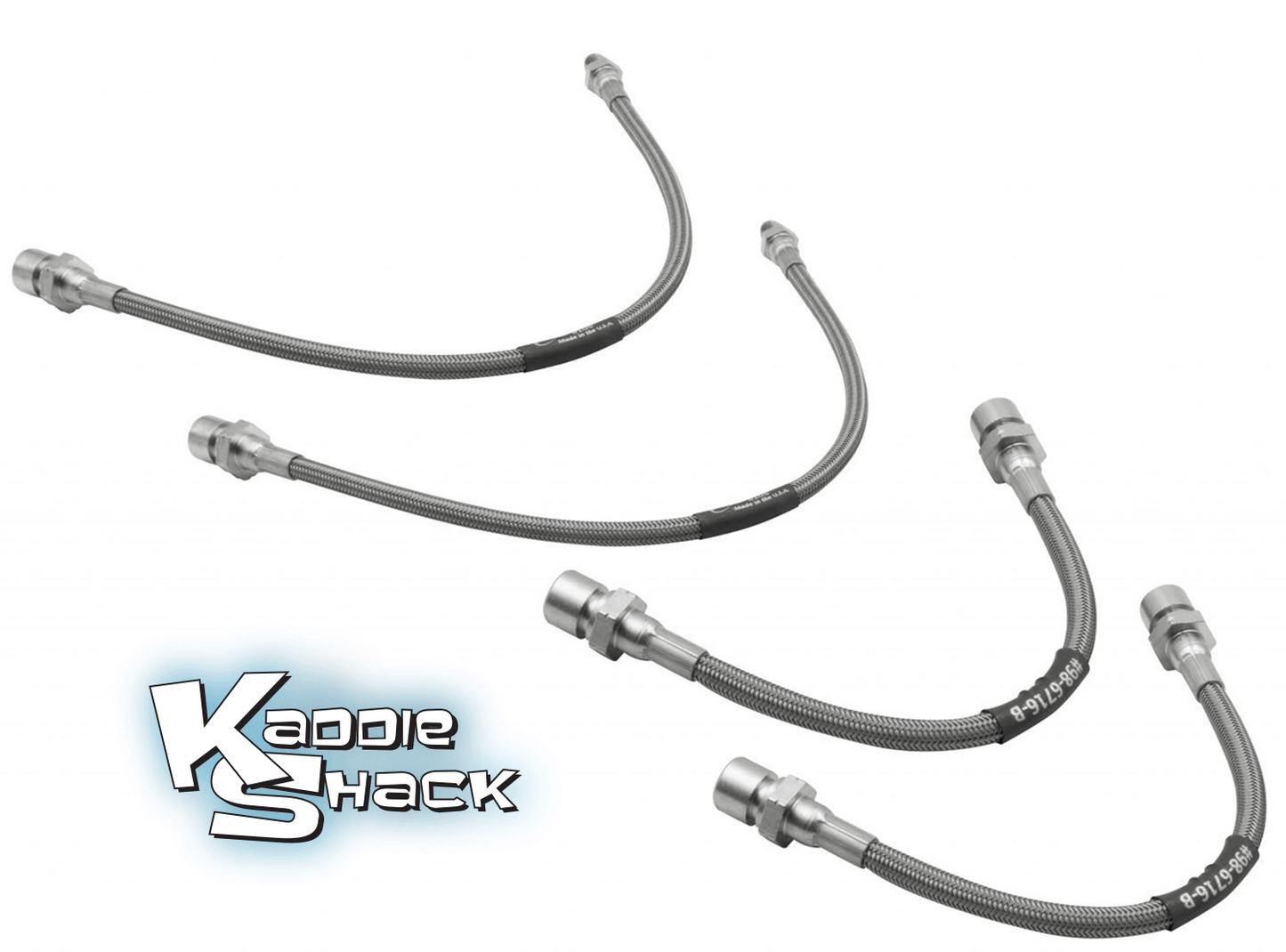 4 Piece Stainless Braided Brake Lines Kit '65-'68 Bug