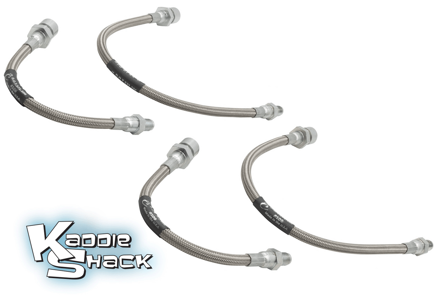 4 Piece Stainless Braided Brake Lines Kit '69 & up Bug