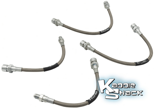 4 Piece Stainless Braided Brake Lines Kit '71-'73 Super Beetle