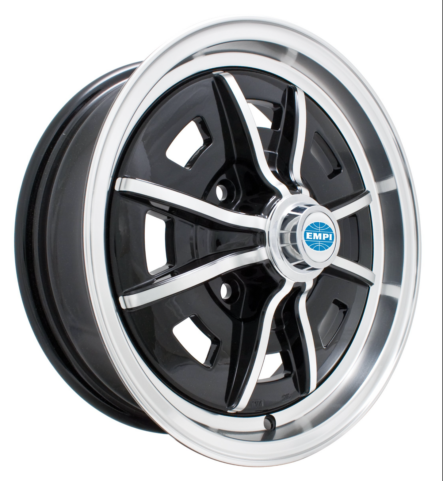 EMPI Sprintstar 4x130 Wheel Gloss Black, Polished Lip & Spokes