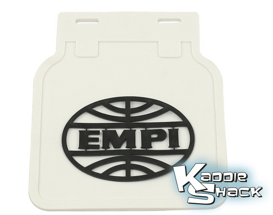 EMPI Mud Flaps, White, Pair with Brackets and Snap-in Logo