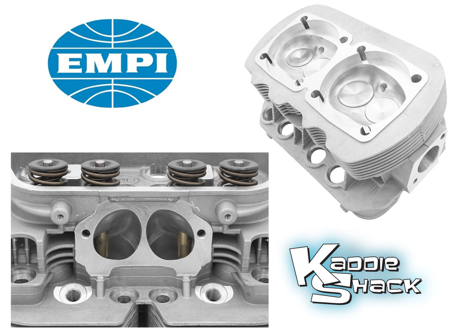 EMPI D7000 CNC Ported Cylinder Heads, 44x37.5mm Valves, 94mm Bore, Pair