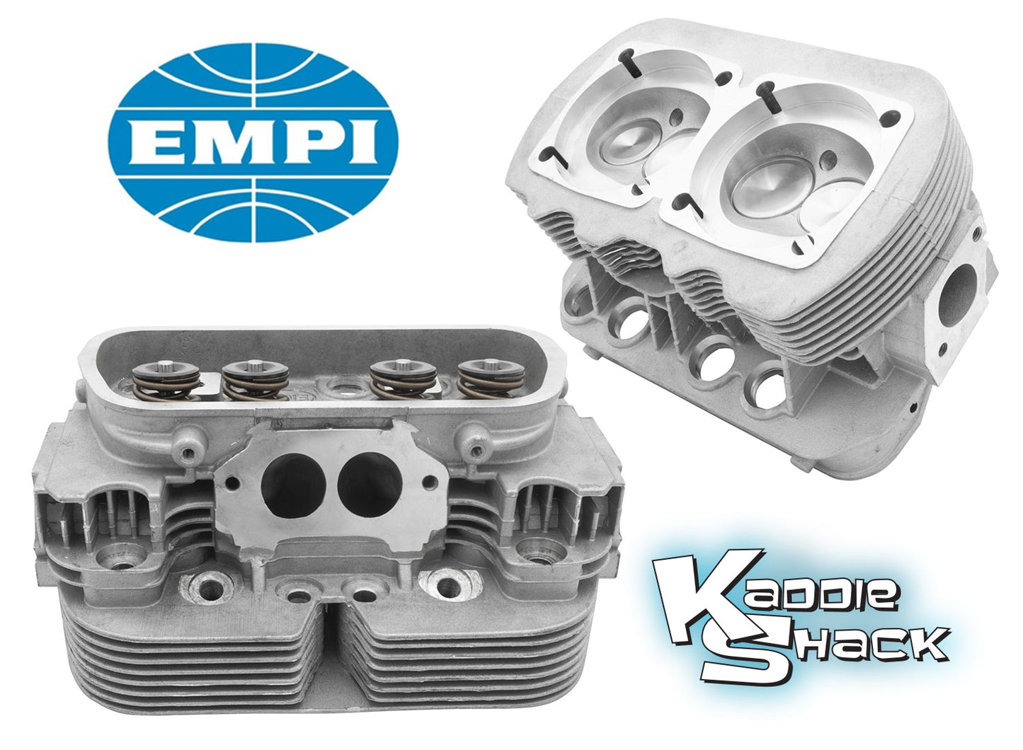 EMPI GTV-2 Cylinder Heads, 44 x 37.5mm Valves, Dual Springs, 94mm Bore, Pair