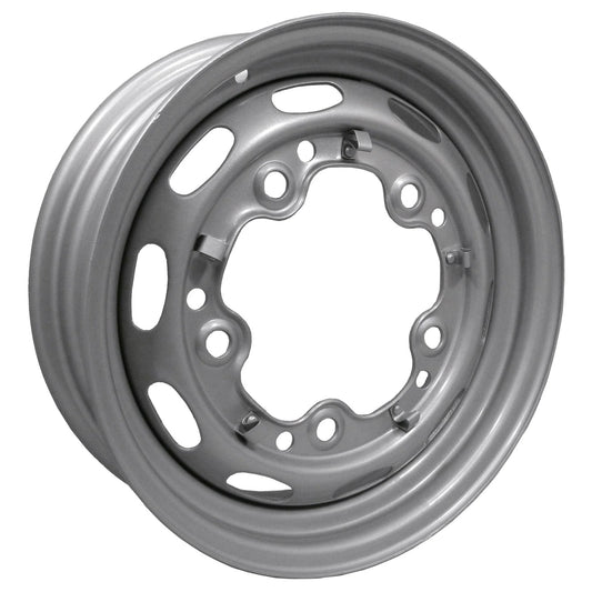 Stock 5-Lug Steel Wheel, Silver Metallic, 4.5" Mangel Style