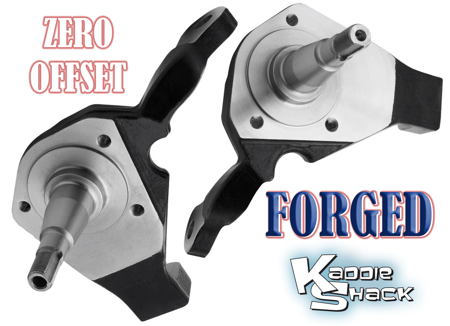 ZERO OFFSET Forged 2-1/2" Drop Spindles for Ball Joint Type 1 w/ Drum Brakes