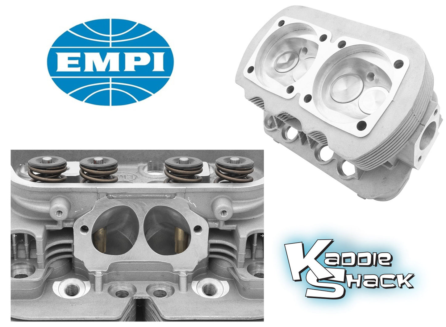 EMPI D7000 CNC Ported Cylinder Heads, 44x37.5mm Valves, 90.5/92mm Bore, Pair