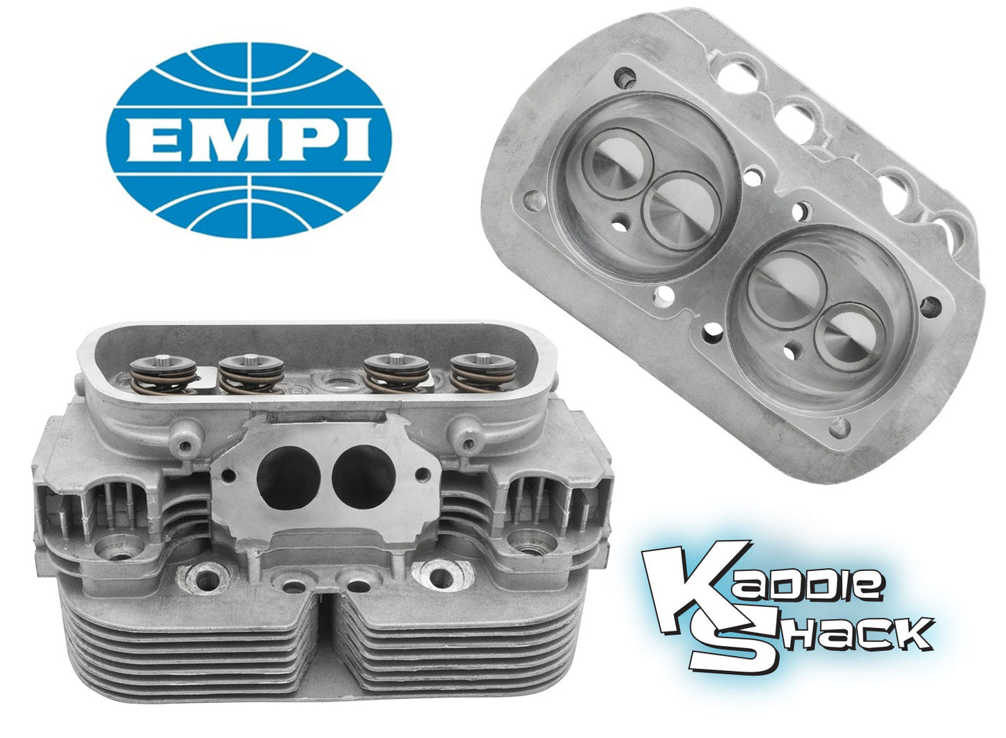 EMPI GTV-2 Cylinder Heads, 42 x 37.5mm Valves, Dual Springs, 90.5/92mm Bore, Pair