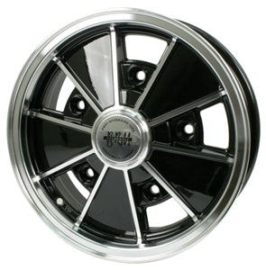 EMPI BRM Wheel, 5-Lug, 5x205 Gloss Black, Polished Lip 5" Wide