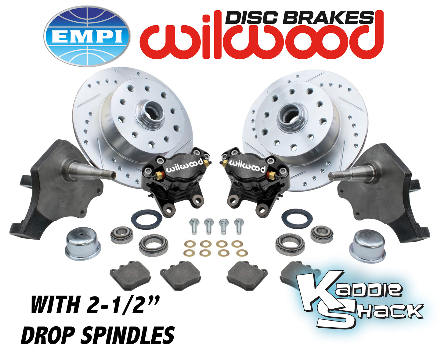 Wilwood Brakes w/ 2-1/2" Drop Spindles, Porsche/Chev, BJ Black