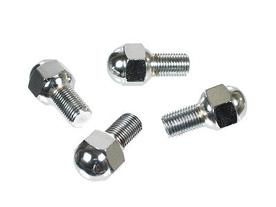 14mm Ball Seat Chrome Lug Bolts, 20.5mm Long, Set of 4