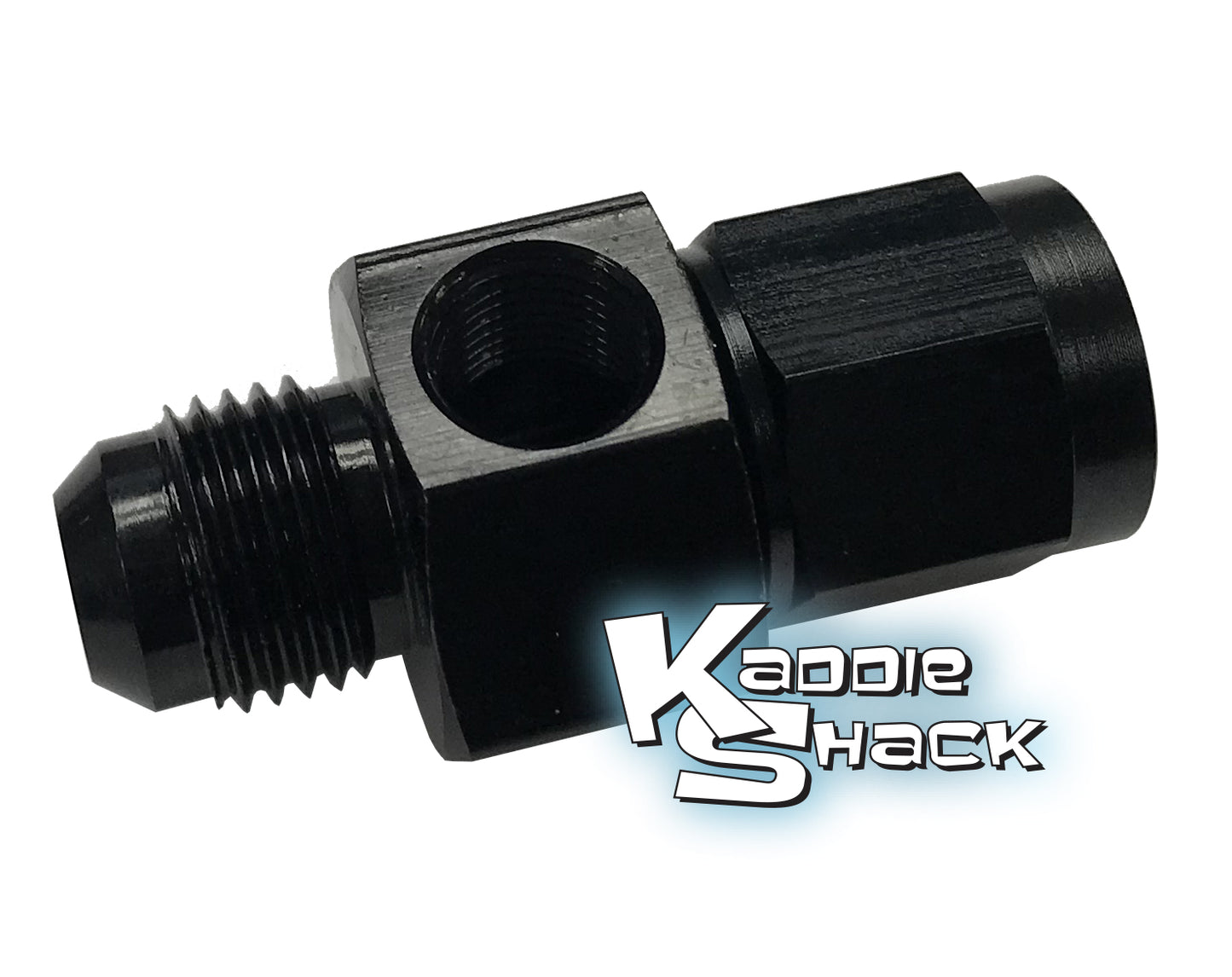 Cobra™ Fuel Tee #6 Male/Female Swivel w/ 1/8" FPT, Gauge Fitting