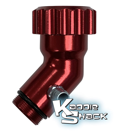 Aluminum Angled Oil Filler With Vent & Billet Cap, Red