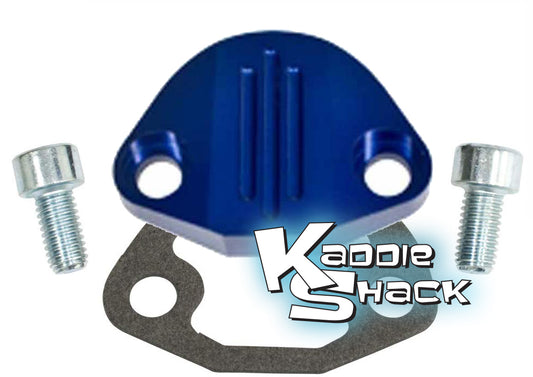 Aluminum Fuel Pump Block Off Plate Kit, Type 1 Blue