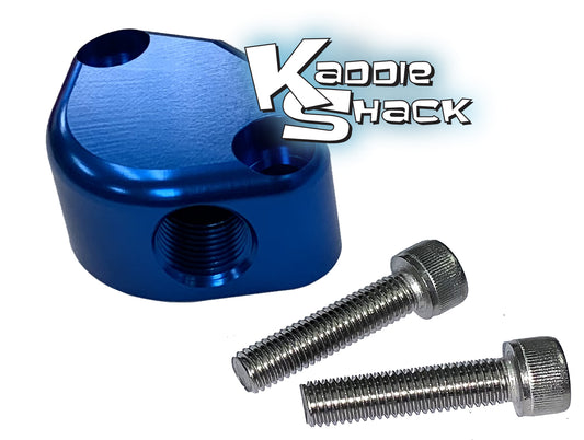 Billet Aluminum Fuel Pump Block Off Plate With Vent, Blue