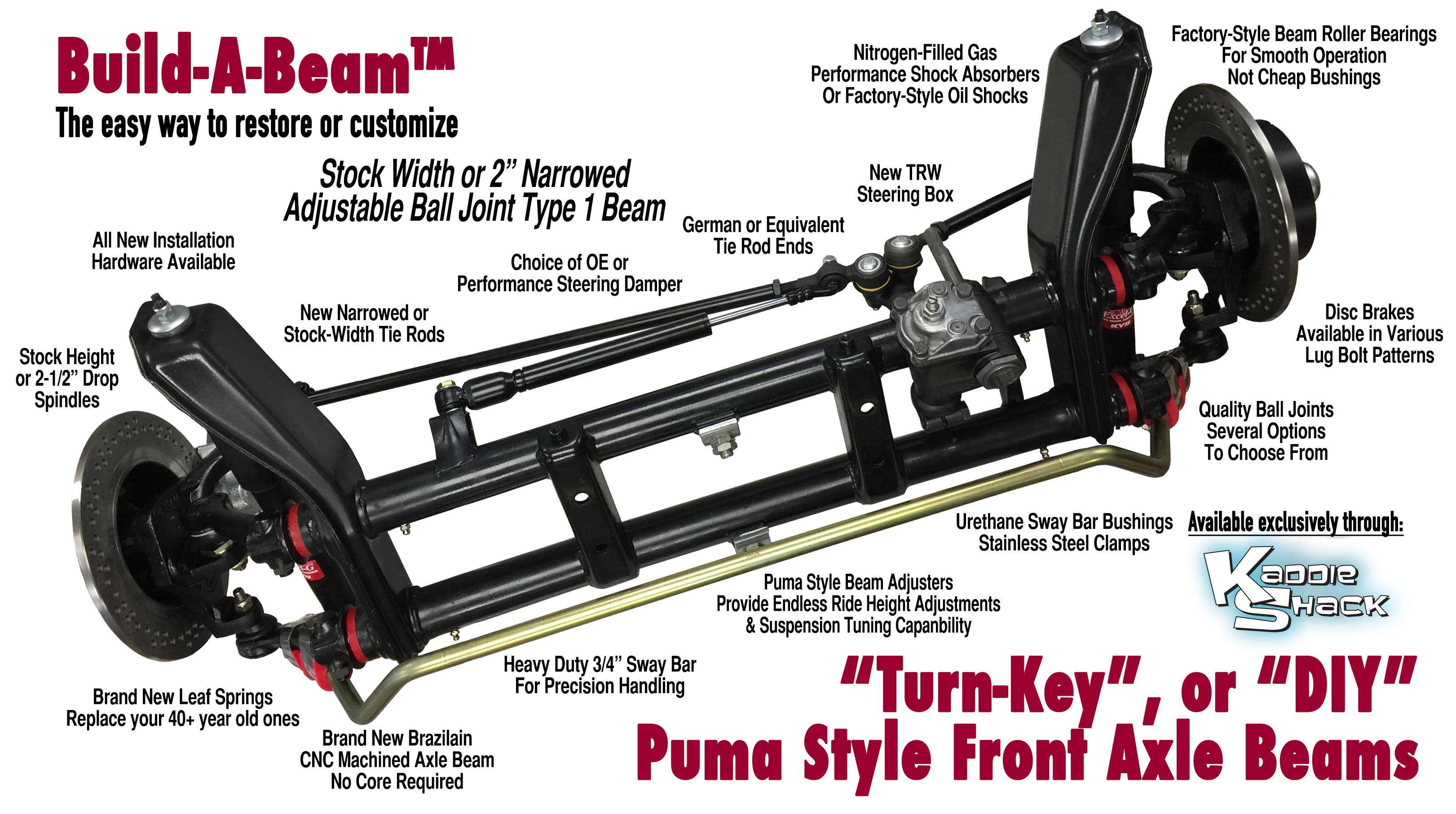 Vw front online axle beam assembly