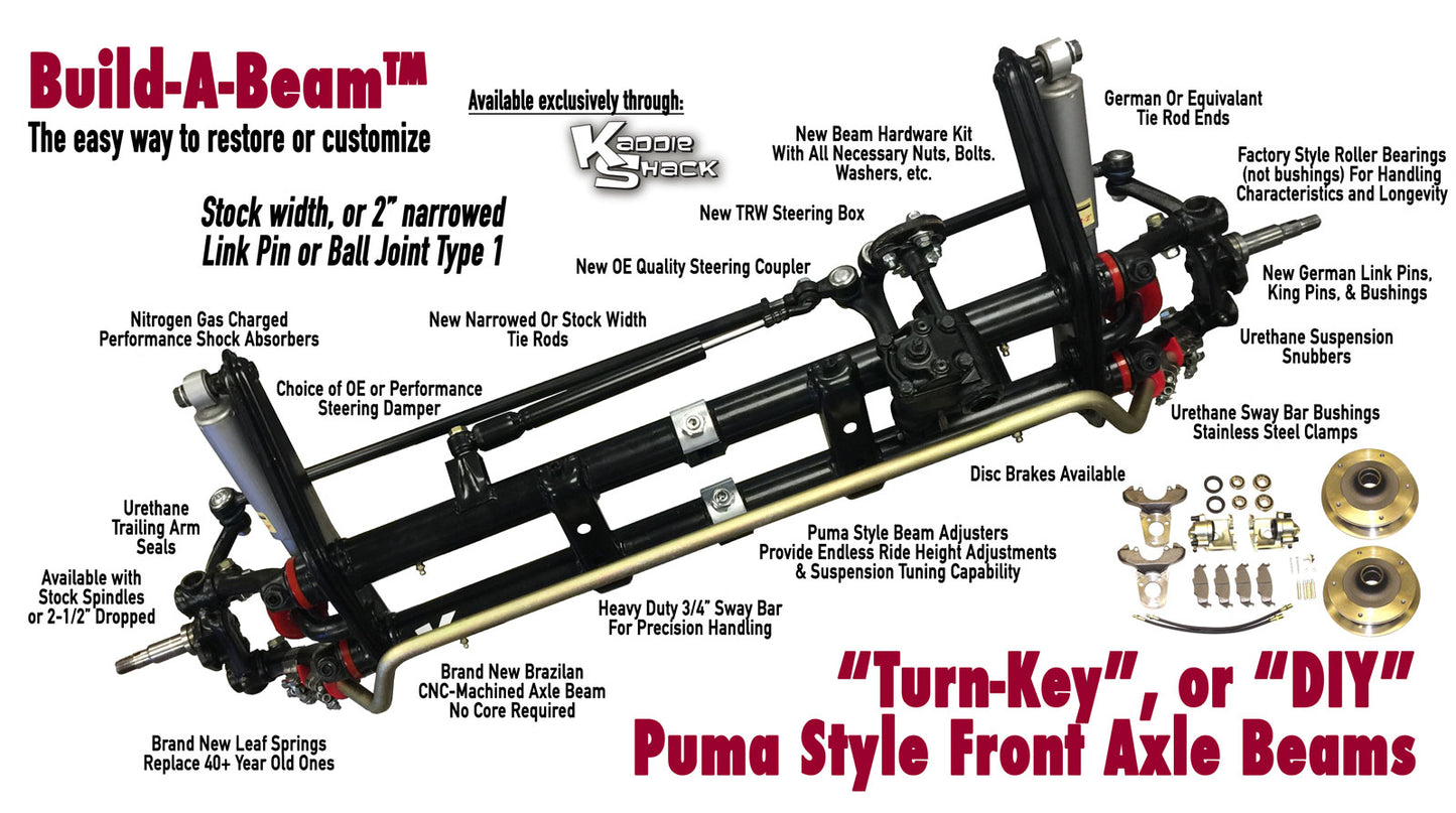 Build-A-Beam™ Link Pin Front Puma Style Adjustable Axle Beam