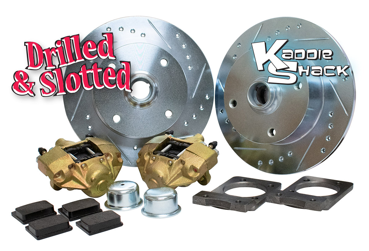 Bolt-On Ball Joint Disc Brake Kit, VW 4x130mm, Drilled & Slotted