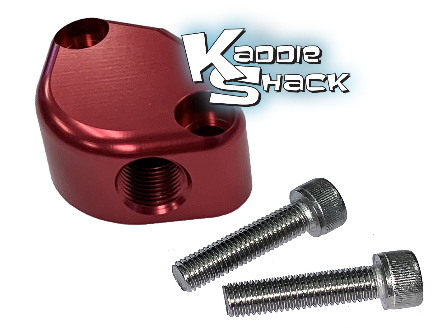 Billet Aluminum Fuel Pump Block Off Plate With Vent, Red