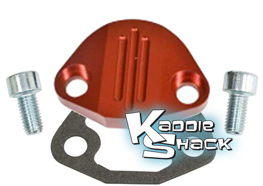 Aluminum Fuel Pump Block Off Plate Kit, Type 1 Red