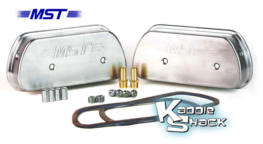 MST Billet Aluminum Vented Valve Covers, Aluminum Finish