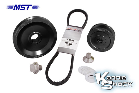 MST Solid V-Belt Pulley System, Black Anodized