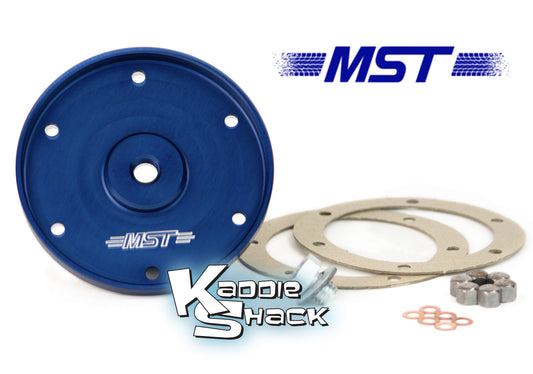 MST Billet Aluminum Oil Drain Plate Kit, Blue