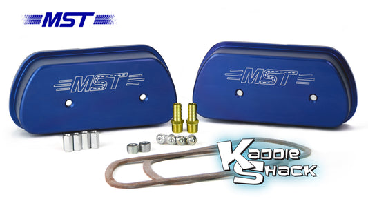 MST Billet Aluminum Vented Valve Covers, Blue Anodized