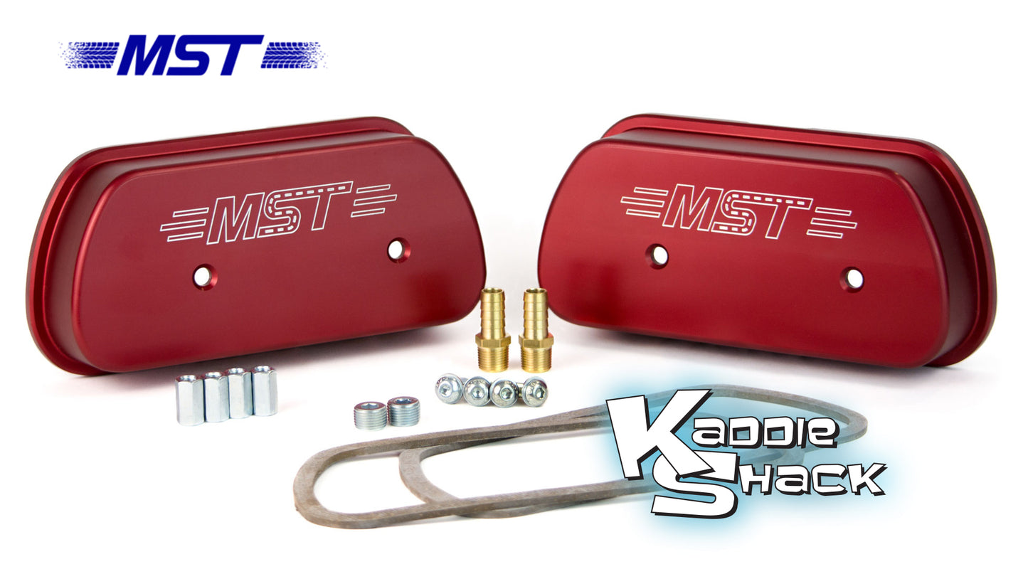 MST Billet Aluminum Vented Valve Covers, Red Anodized