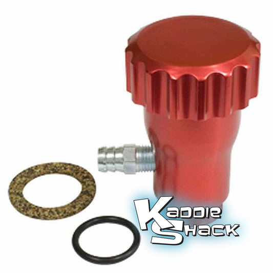 Oil Filler With Vent, Red Aluminum Anodized With Billet Cap