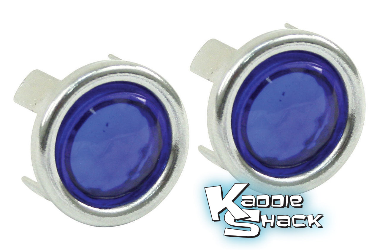 "Blue Dots" Accessory For Taillights, with Chrome Ring, Pair