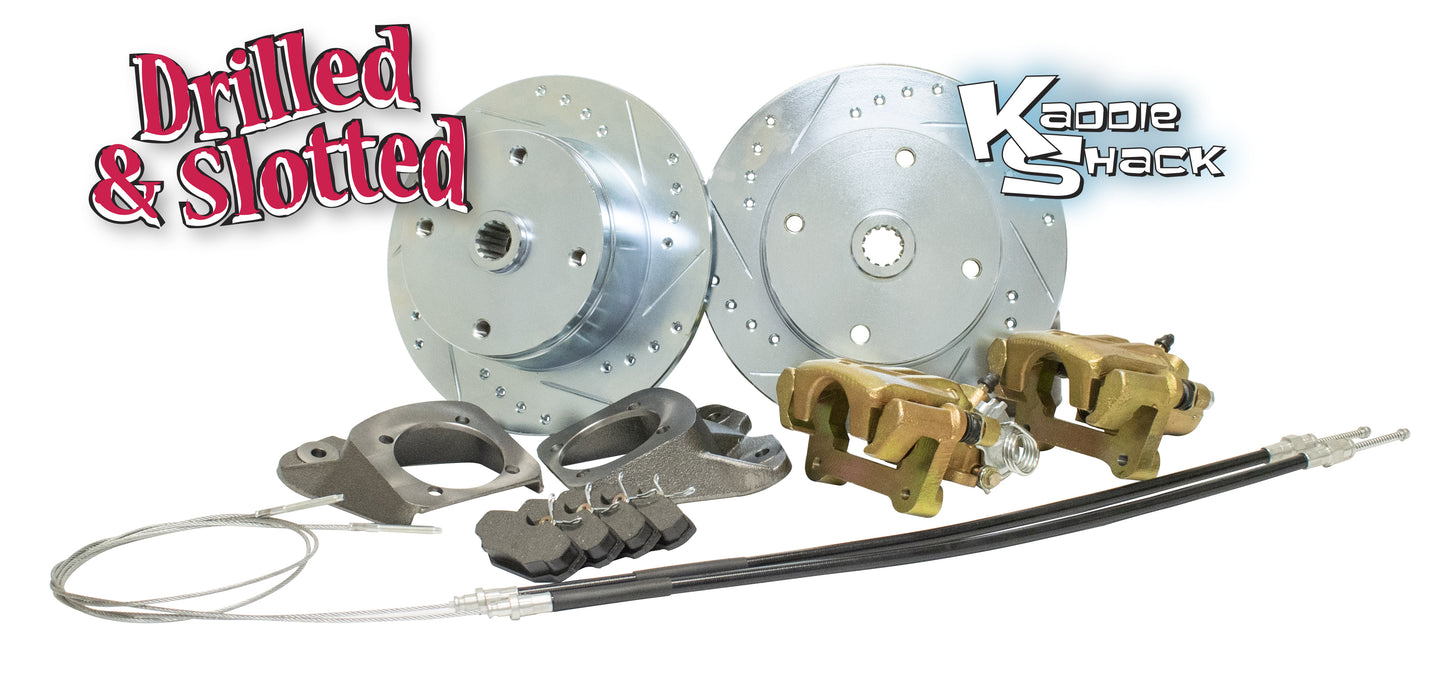 DELUXE Rear Disc Brake Kit '58 - '67, 4x130, Drilled and Slotted