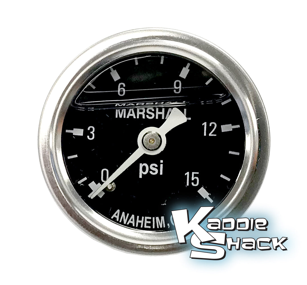 Fuel Pressure Gauge, Liquid Filled, 1/8" MPT, Stainless Steel