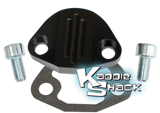 Aluminum Fuel Pump Block Off Plate Kit, Type 1 Black