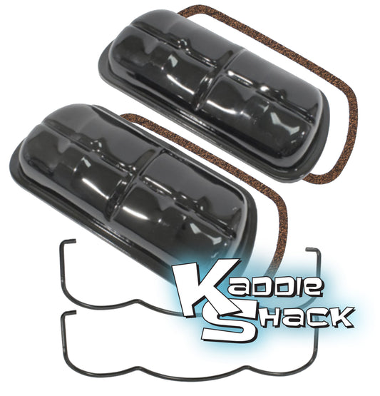 Stock Valve Covers with Bales and Gaskets, Black, Pair